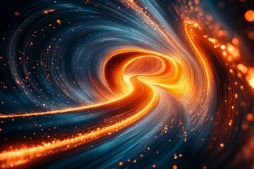 arcs flow into dynamic, glowing surreal patterns., Generative AI