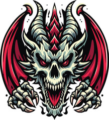 Angry dragon face vector art