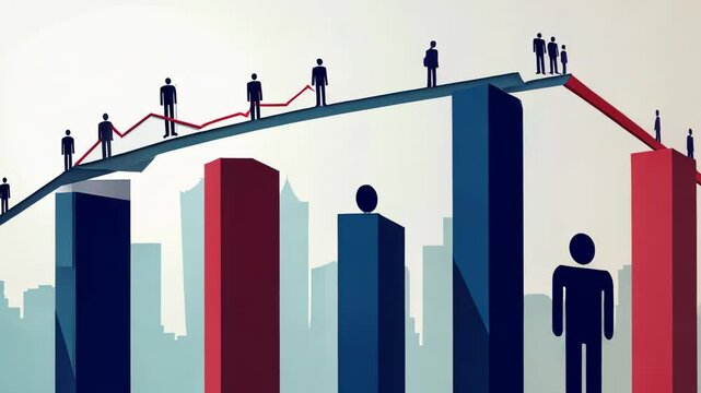 Silhouette Illustration of Business Team Analyzing Growth Chart in Office Setting