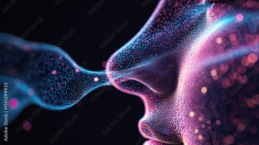 Poster exploring the connection of breath and emotion through digital art studio abstract visualization dar