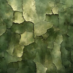 Obraz premium Cracked olive green stone texture with layered organic patterns and erosion
