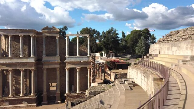 General view of the Roman theater of M&eacute;rida, Spain