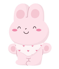 Cute Easter bunny. Rabbit character.