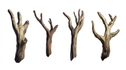 Collection of Dry Tree Branches: Nature's Abstract Art