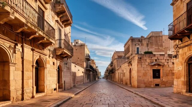Amazing street empty old city jaffa israel sunny day

