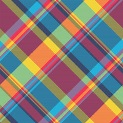 New year vector pattern check, holiday plaid background textile. Customer fabric seamless tartan texture in blue and red colors.