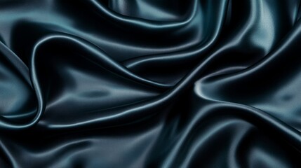 Obraz premium Black dark teal jade emerald sea aventurine green abstract background. Silk satin fabric. Glitter shimmer. Color gradient. Line stripe wave shadow. Drapery curtain. Luxury elegant subtle.