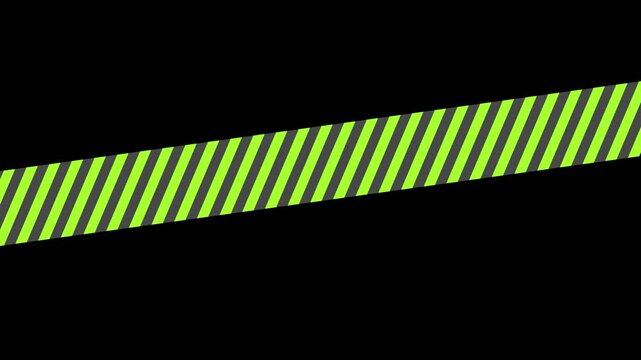 No access entry striped yellow ribbon animation on black background