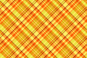 Material fabric background seamless, tiny pattern texture plaid. Kid textile vector tartan check in orange and yellow colors.