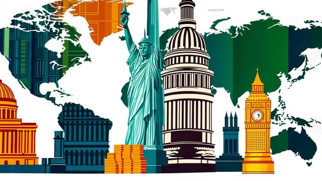 Famous Architectural Icons in European Cities Vector Illustration