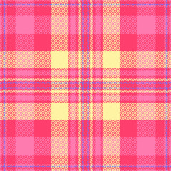 Menu textile vector texture, autumn fabric tartan check. Pixel background pattern plaid seamless in red and pink colors.