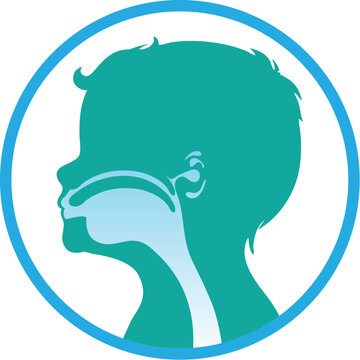 Illustration icon silhouette of children's respiratory system. Ideal for health and institutional information