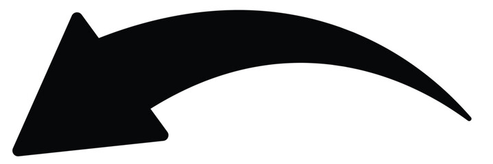 Wavy curved Long arrow icon. Long arrow vector. Flat style Arrow symbol. Long curved arrow icon on white background.