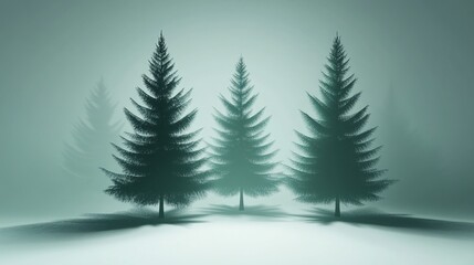 Obraz premium Negative space Christmas trees