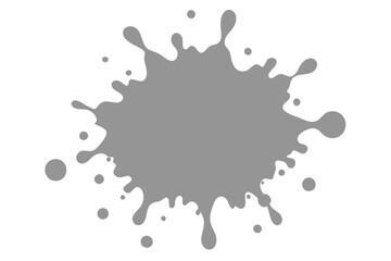 Naklejka premium Gray paint splatter on white background