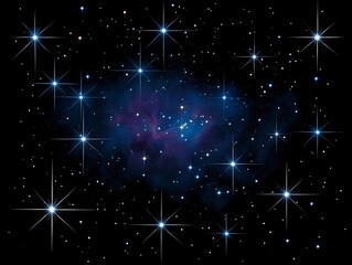 Celestial Nebula Illuminated by Bright Stars and Dust