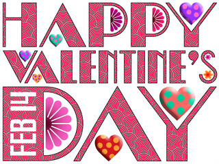 Obraz premium Graphic design depicting Happy Valentine's Day