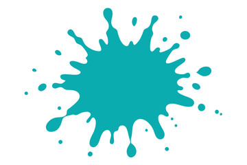 Naklejka premium Cyan paint splatter on white background