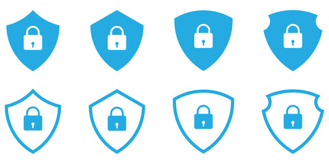 Shield icon . Protection secure lock vector sign. Security and privacy symbol. Vector illustration. EPS 10