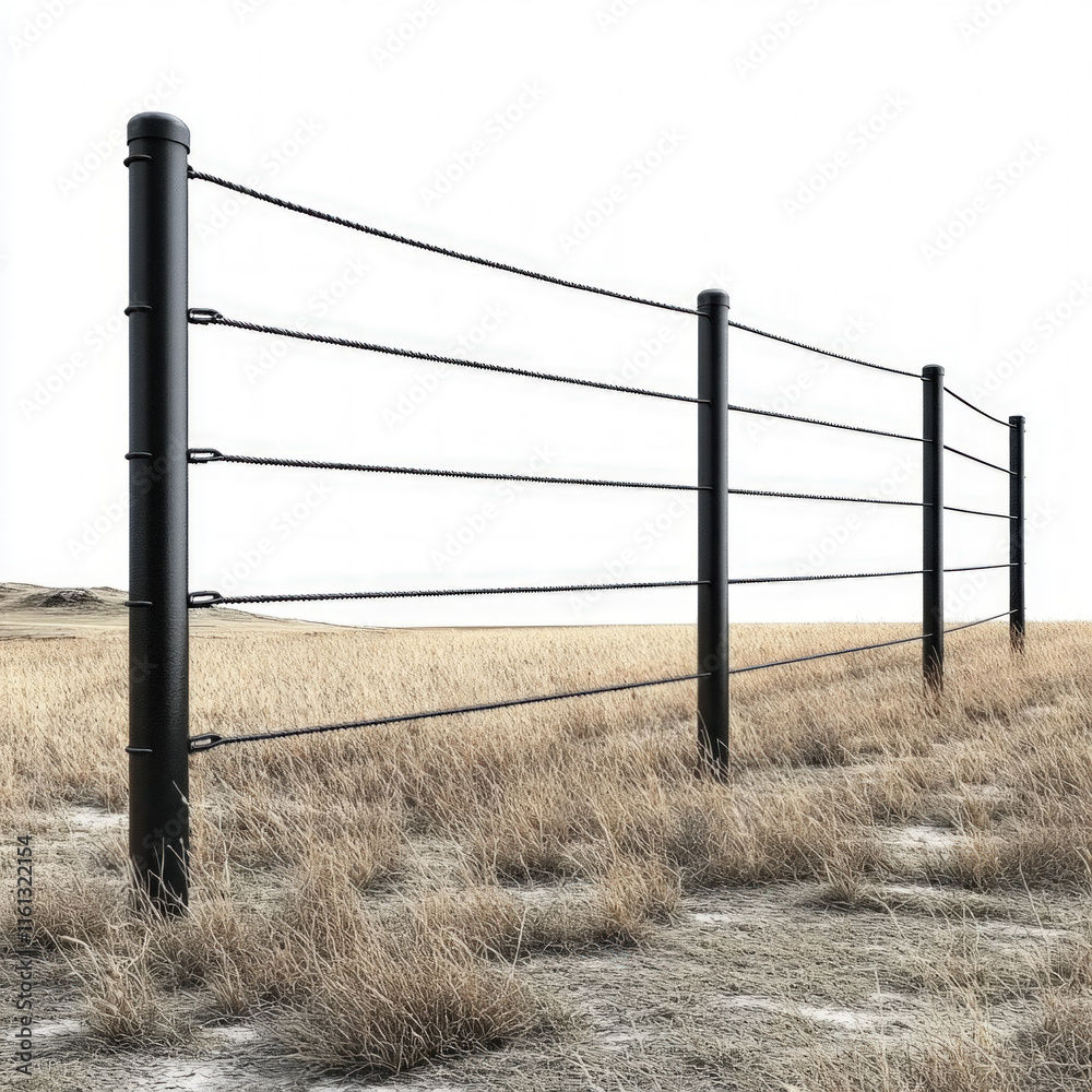 Sticker Wire Fence Isolated