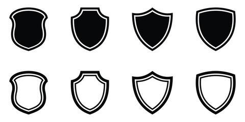 Shield icons set. Protection shield set. Protect signs collection vector illustration.