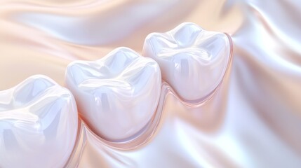Pink gums and white teeth create an overall clean appearance.