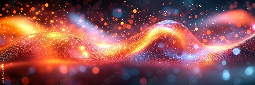 Poster Abstract wave of light and energy Vibrant colors and glowing particles create dynamic futuristic scene backgrounds tech and energy related projects