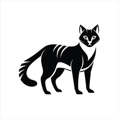 Fototapeta premium Sand Cat Silhouette Icon Vector on White Background