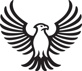 Elegant White and Black Phoenix Vector Illustration Wings Spread Wide