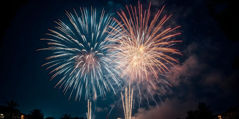 fireworks over the river