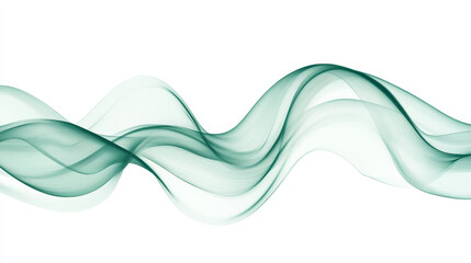  the abstract illustration featuring dynamic green wave lines on a clean and modern background
