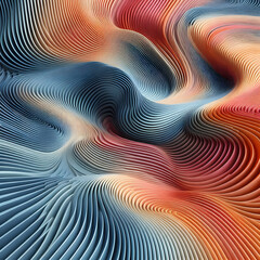 Fototapeta premium Abstract 3d wave stripe pattern background