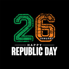 Indian Republic day concept with text 26 january vector illustration.