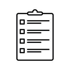 Clipboard icon. Checklist on the clipboard line icon with checkmarks.