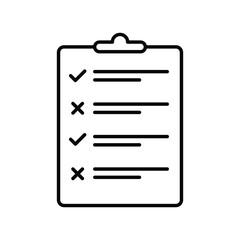 Checklist icon. Clipboard with checklist icons. Clipboard line icon. Vector illustration.