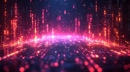 Fototapeta premium Technology Showcasing Futuristic Circuit Board with Vibrant Radiant Pink Glow Photo