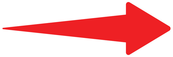 Long arrow. Red long arrow icon. Straight red long arrow vector icon isolated on white background. Vector illustration. EPS 10.