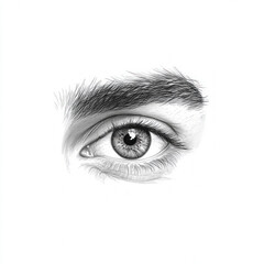 Fototapeta premium Pencil Drawing An Eye Isolated