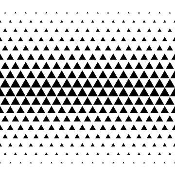Triangle Pattern Fade in and Fade Out Vector Abstract Geometric Technology Background. Black Halftone Triangular Tiles Banner Minimal Style Dynamic Tech Wallpaper