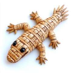 Obraz premium Handmade Decorative Craft of a Lizard Made from Natural Materials