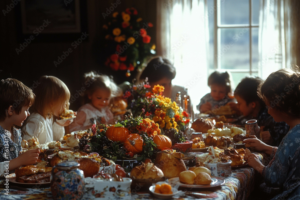 Wall mural Family Having Lunch