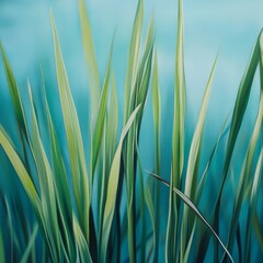 Close-up of marsh grass blades.