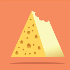 Cartoon flat style drawing of fresh delicious Italian holed cheese shop logo emblem. Online dairy food store logotype template. Dairy shop or food delivery service. Graphic design vector illustration