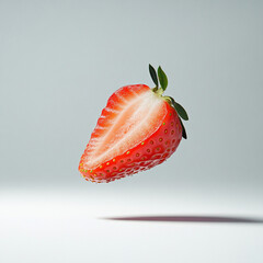 strawberry, fruit, food, red, isolated, berry, fresh, ripe, sweet, white, healthy, dessert, freshness, half, juicy, strawberries, green, closeup, close-up, macro, slice, cut, organic, leaf, delicious