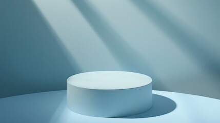 A digital rendering of a round table with a shadow cast on the floor, possibly indicating sunlight coming from one direction.