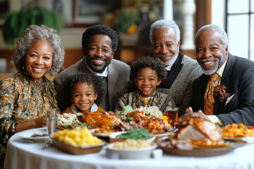 Vintage Family Having Dinner