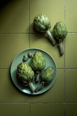 artichokes on a plate