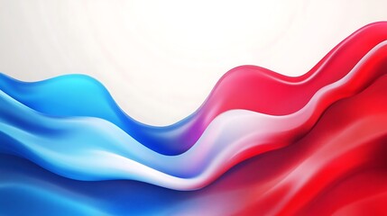Fototapeta premium Vibrant abstract background with liquid paint waves in red and blue colors. Colorful illustration with copy space. High-quality design for creative projects and backgrounds.