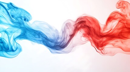Fototapeta premium Vibrant abstract background with liquid paint waves in red and blue colors. Colorful illustration with copy space. High-quality design for creative projects and backgrounds.