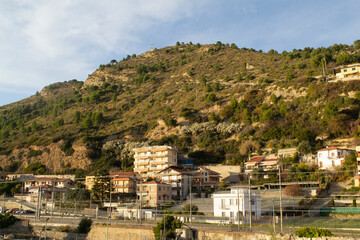 old town of Ventimiglia in mountain, Italy, Liguria region